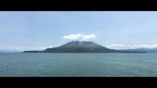 鹿児島市の風景｜与次郎ケ浜の海岸から見る桜島と開聞岳 iPhone6s plusとFILMIC PROにて