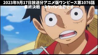 アニメ版ワンピース第1076話最終決戦