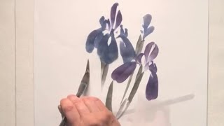 【土屋秋恆】水墨画 杜若  Iris