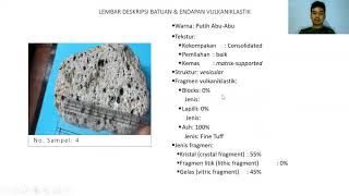 Deskripsi Batuan dan Endapan Batuan Vulkaniklastik Praktikum Petrologi