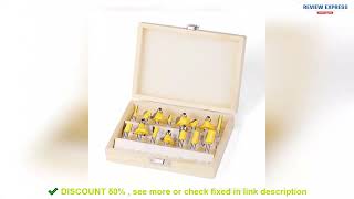 ✔️15PCS 1/4in 1/2in 6mm 8mm Shank Router Bit Set Trimming Straight Beadi