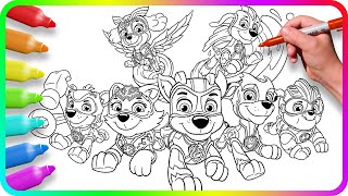 Coloring Pages PAW PATROL - MIGHTY PUPS | How to draw Mighty Pups | Easy Drawing Tutorial Art