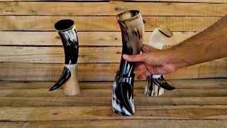 Natural Buffalo Horn Mug Beer Beaker Stein, Tumbler Viking Drinking Cup With Handle,medieval cup.