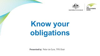 Know your obligations