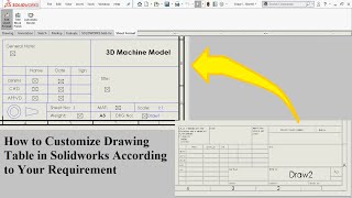 How to Customize Drawing Table in Solidworks According to your requirements tutorial in Hindi/Urdu