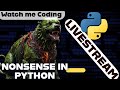 short coding stream( Data Science (Numpy, Pandas, Matplotlib) and Pygame in Python) !