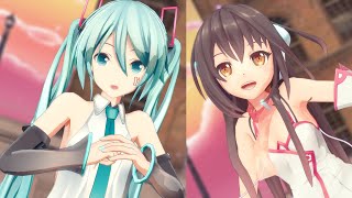 【MMD】つみ式初音ミク、kokone「アスノヨゾラ哨戒班」