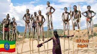 Scary People walk On Sticks Banna Tribe In Ethiopia Africa🇪🇹 Amazing Tribe of the year