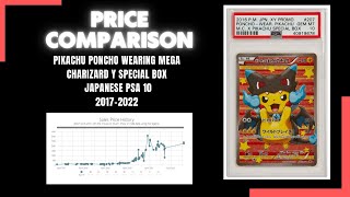 POKÉMON CARDS PRICE COMPARISON PIKACHU PONCHO WEAR MEGA CHARIZARD SPECIAL BOX JAPAN PSA 10 2017-2022