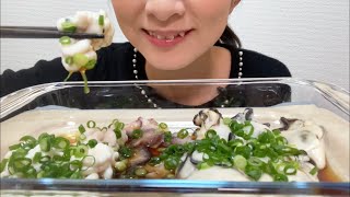 【ASMR】Eat cod milt, sea cucumber and oysters/Eat the taste of winter with ponzu【Eating Sounds】