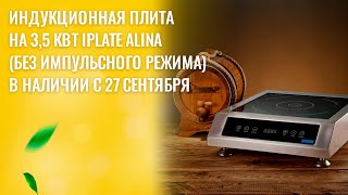 Индукционная плита на 3,5 кВт Iplate Alina(без импульсного режима)  в наличии с 27 сентября