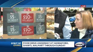 Food drive continues at all Hannaford, Shaw', Walmart stores in New Hampshire through Sunday