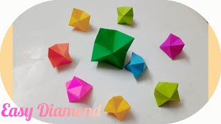 How to make Origami diamond | Paper diamond | easy craft : DIY diamond