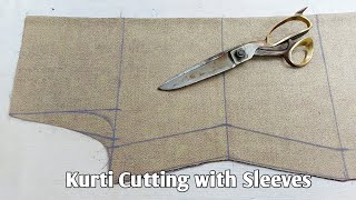 Perfect Kurti Cutting with Sleeves | Kurti Cutting for any Size  | Kurti Cutting Tips