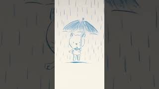 【パラパラ漫画】　猫くんと雨　#アニメを作ってみた