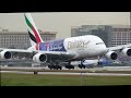 special livery emirates airbus a380 landing at los angeles airport lax plane spotting 2017 ✈