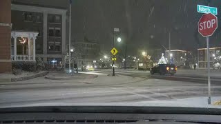 Weather update: Snow starts coating roads, lane and signage visibility becoming reduced