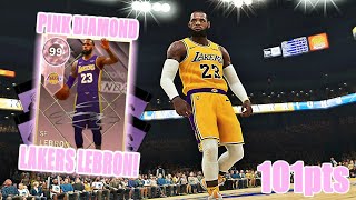 PINK DIAMOND *LAKERS* LEBRON JAMES DROPS 100PTS IN 1 GAMEPLAY!!! 99 EVERYTHING!!! (NBA 2K18)