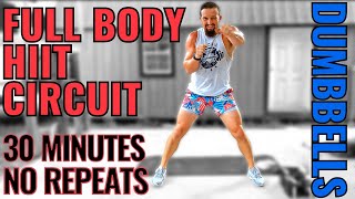 30 Minute Full Body Dumbbell HIIT Circuit Workout
