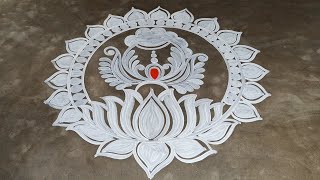 easy and simple pongal pot kolam / easy bhogi kundala muggulu / sankranthi bhogi muggulu