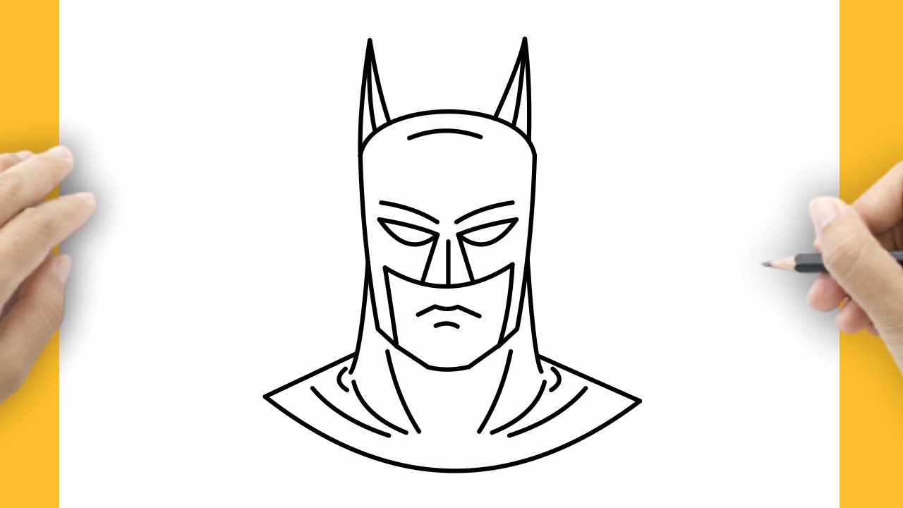 HOW TO DRAW BATMAN FACE EASY STEP BY STEP | BATMAN ART HUB - YouTube