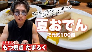 【第12夜】晩翠通り【もつ焼き たまふく】さんの夏のおでんが最高に美味い！その他、焼き鳥、焼きトン、他オツマミで飯テロ動画！#グルメ #おでん #焼き鳥 #やきとん #飲み歩き #宮城 #飯テロ