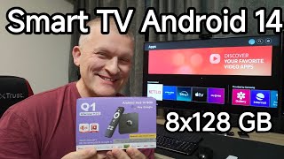 Android 14 0 Smart TV Box 8K HD Smart TV Set top Box AV1 Dual WIFI BT Voice remote 3D Video Media Pl