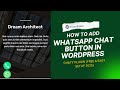 How to Add WhatsApp Chat Button in WordPress Using Chaty Plugin (Best Plugin Ever 2025).