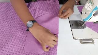 uniform dress side pocket cutting and stitching డ్రెస్ కు సైడ్ జోబి ఎలా కుట్టాలి తెలుగు వివరణ