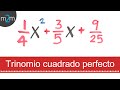 Factorizar un trinomio cuadrado perfecto con fracciones