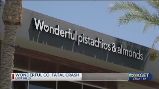 Farmworker dies in crash at Wonderful Pistachio \u0026 Almonds Company