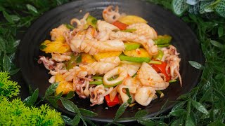 Mẹo XÀO MỰC giòn ngọt không ra nước - MỰC XÀO THẬP CẨM đậm vị món nhậu hay ăn cơm đều ngon