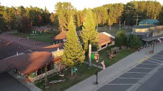 Boulder Junction, Wisconsin. Drone view of the town