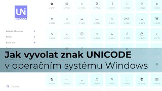 Jak vyvolat znak z UNICODE