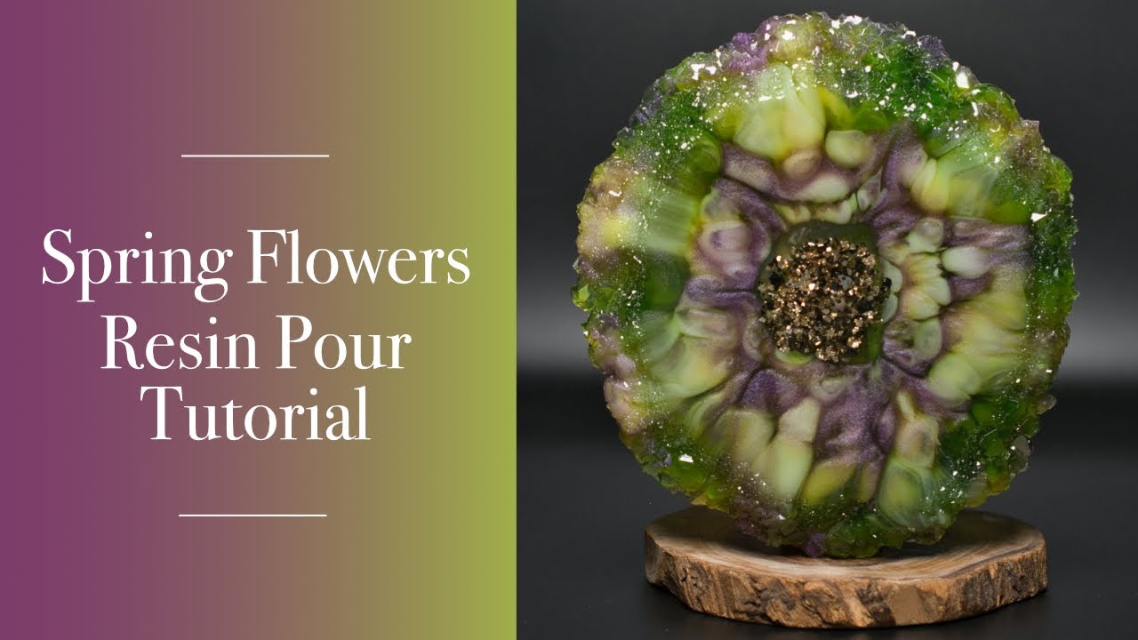 29 Spring Flowers Resin Pour Tutorial Crystal Resin Art Youtube