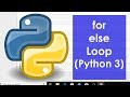 For else Loop (Python 3)