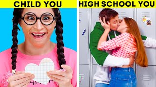 HIGH SCHOOL YOU VS CHILD YOU || Different Types Of People Relatable Moments!