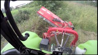 |Cab View| Claas Arion 420 + Maschio Giraffa Taglio Rive