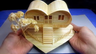 Heart house diy || Bamboo stick craft ideas