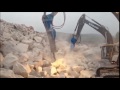 hydraulic breaker hammer hs3200 in action תעשיות עלי פטישי חציבה