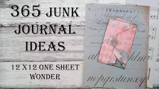 Day 53 of 365 Days of Junk Journal Ideas - How To Make 12x12 One Sheet Wonder Folio Mixed Media Art