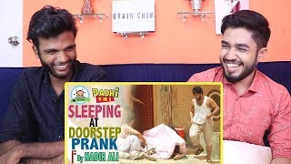 INDIANS react to Sleeping At doorstep | Funny Prank By Nadir Ali In | P4 Pakao