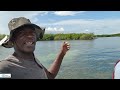 remote location West Harbor Bay spearfishing monster Barracuda beat water net fishing