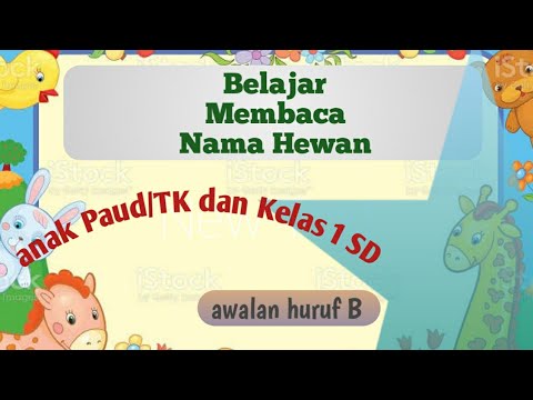 BELAJAR MEMBACA PEMULA | Nama Hewan Awalan Huruf B | Untuk Anak Paud/TK ...