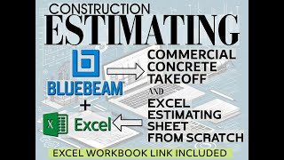 Concrete Takeoff in Bluebeam + Excel Estimating | Free Excel Sheet Download Included