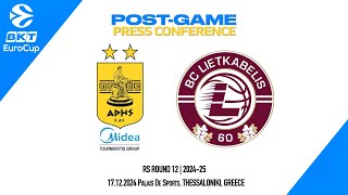 Aris Midea - 7Bet-Lietkabelis Panevezys | POST-GAME | PRESS CONFERENCE | RS 12 |  2024-25