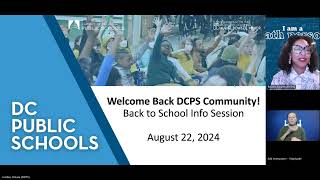 DCPS School Year 2024-2024 Back to School Information Session