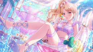 〔FHD〕【ガルパ｜バンドリ】星4『水着のシューター 桐ヶ谷透子』《メモリアルエピソード まとめきれない思い出》