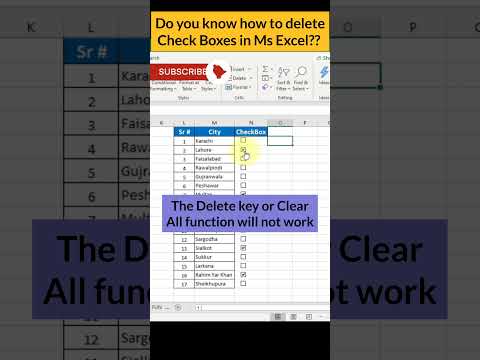 #119 | How to Delete Checkboxes in Ms Excel | #checkbox #delete #msexcel