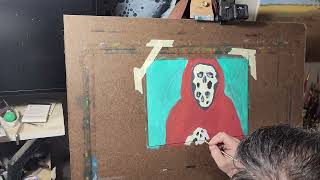 Watch me paint three skulls in a robe part 2